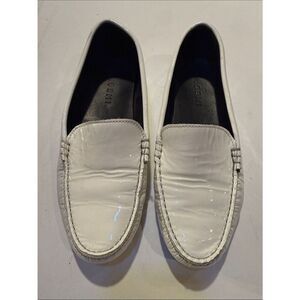 GEMINI White Patent Leather Slip-On Loafers for Men